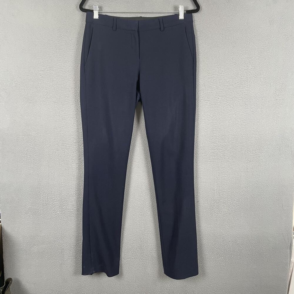 Theory Izelle B Dress Pants Womens 6 Blue Wool Slim Tapered Work Career Office